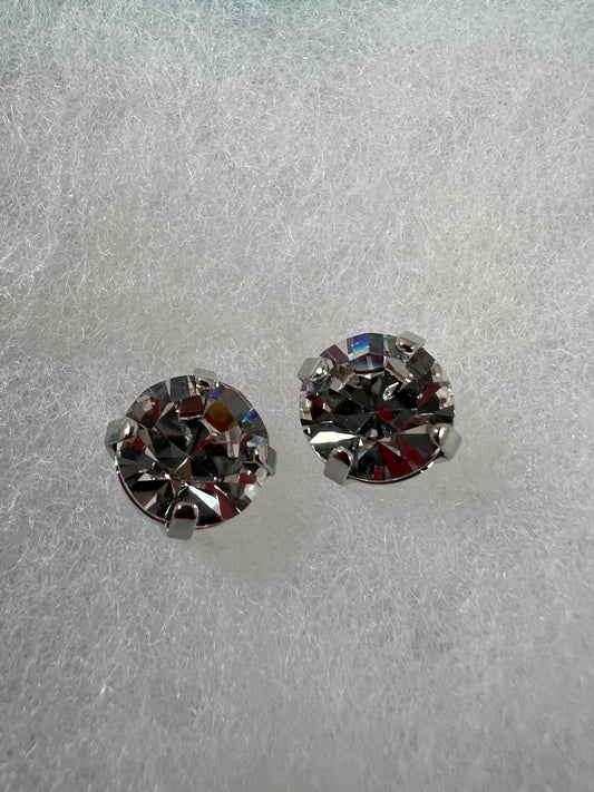 Stud Earrings - 11mm Clear Crystals