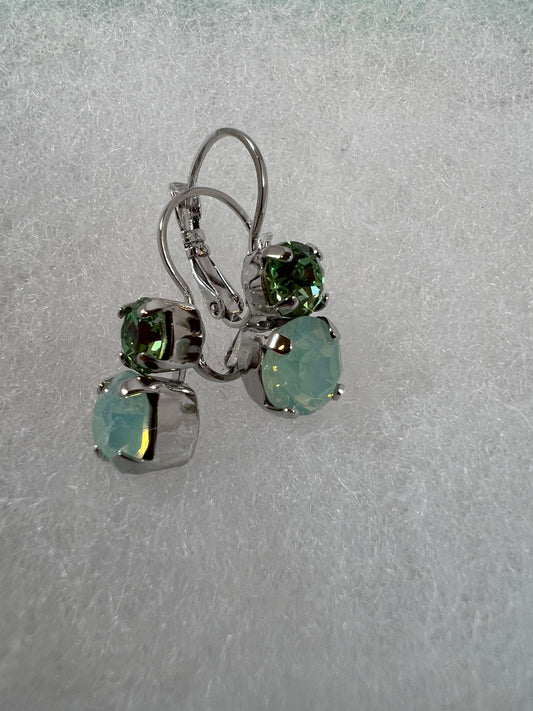 Lever Back Earrings - 6mm & 8mm Peridot & Light Siam